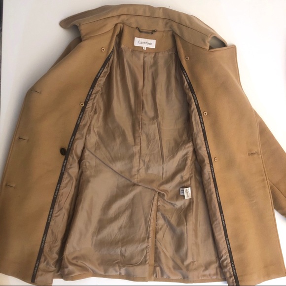 Calvin Klein | Tan Wool Coat | Size: 6 - Picture 5 of 8